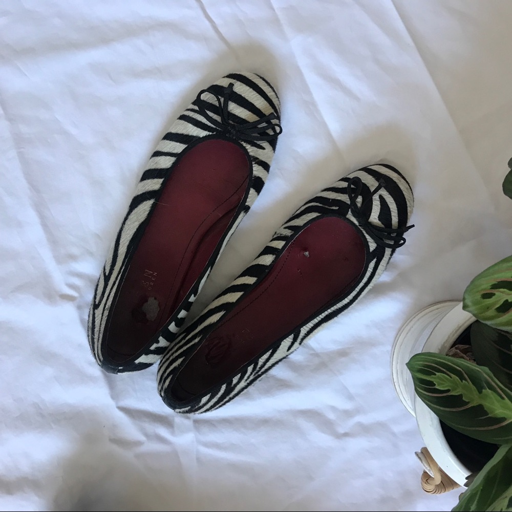 Ralph Lauren - zebra striped ballet slipper